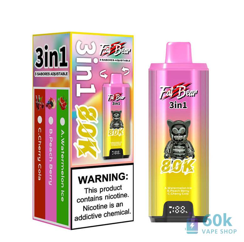 Aivono AIM FATBEAR 80K Disposable Vape with 80,000 Puffs - Vaizdas 5