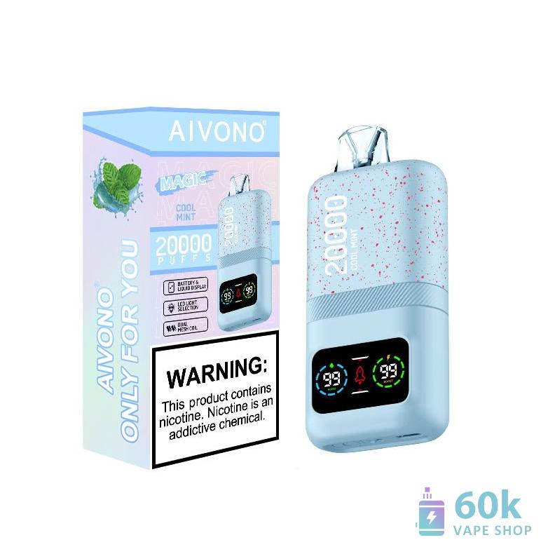Aivono AIM MAGIC 20000 Disposable Vape - 20,000 Puffs, Rechargeable, LED Display - 画像6