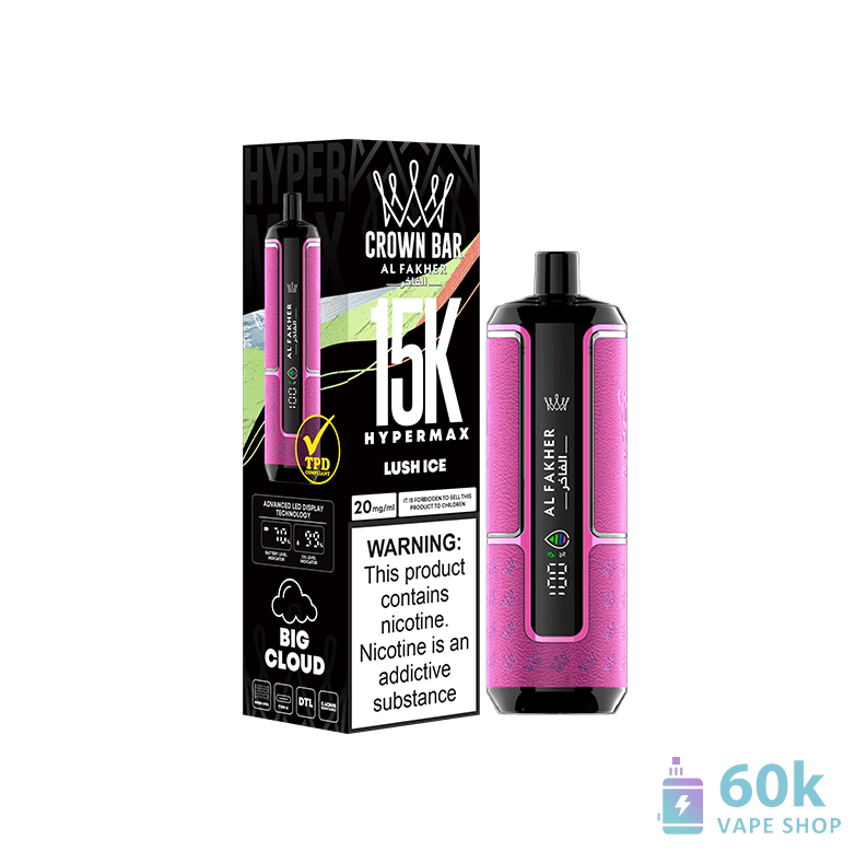 Alfakher Crown Bar 15000 Hyper Max Disposable Vape - 22mL, 15K Puffs - 画像3