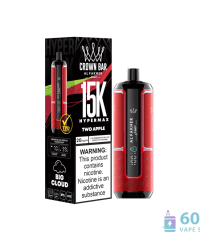 Alfakher Crown Bar 15000 Hyper Max ühekordselt kasutatav Vape - 22mL, 15K Puffs
