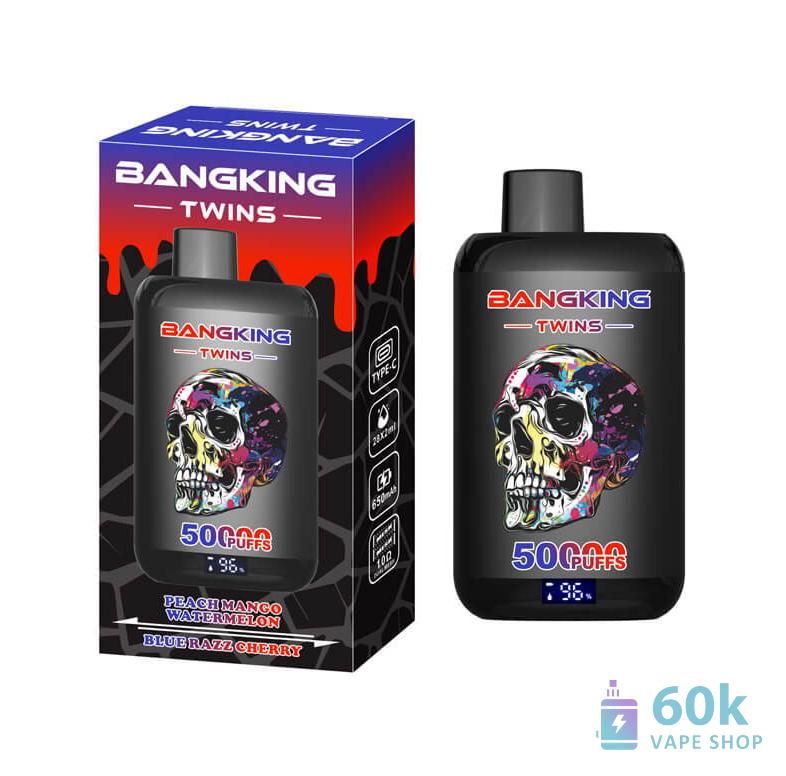 Bang King Twins 50K Puff Engangs-damp - genopladelig med dobbelt smag