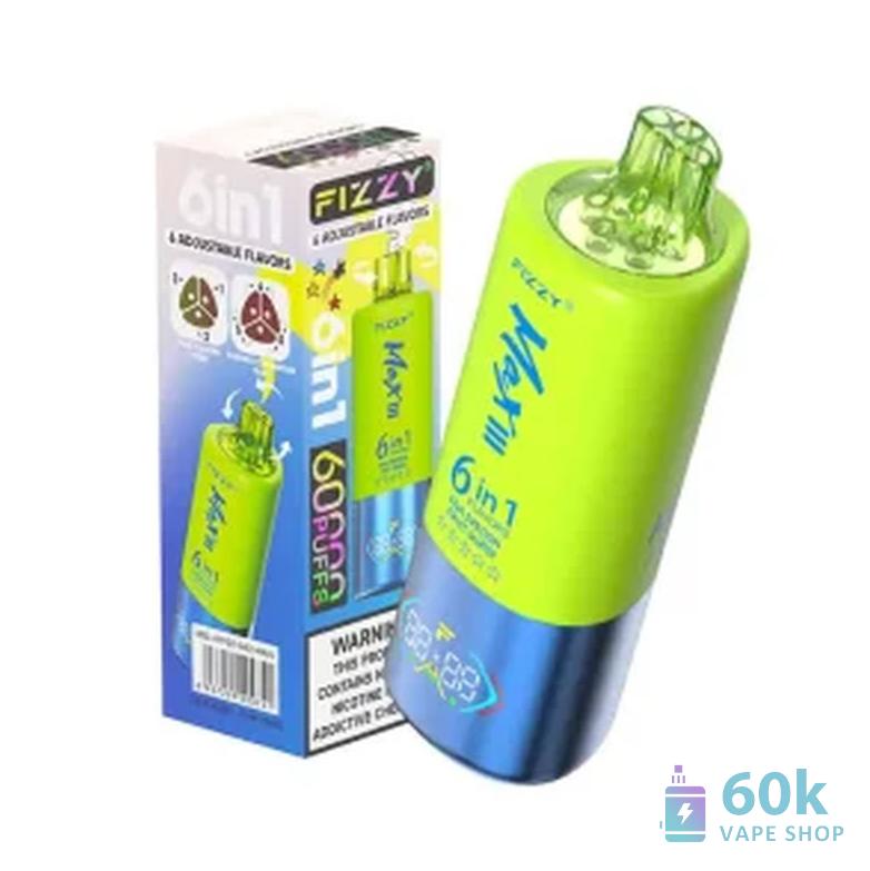 Fizzy 60000 Puffs 6-in-1 Disposable Vape Kit: 60ml, Mesh Coil, Type-C - Image 4