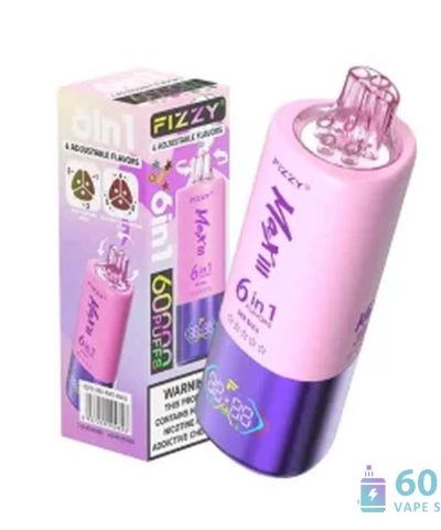 Fizzy 60000 Puffs 6-in-1 ühekordselt kasutatav Vape Kit: 60ml, võrgusilma spiraal, tüüp C