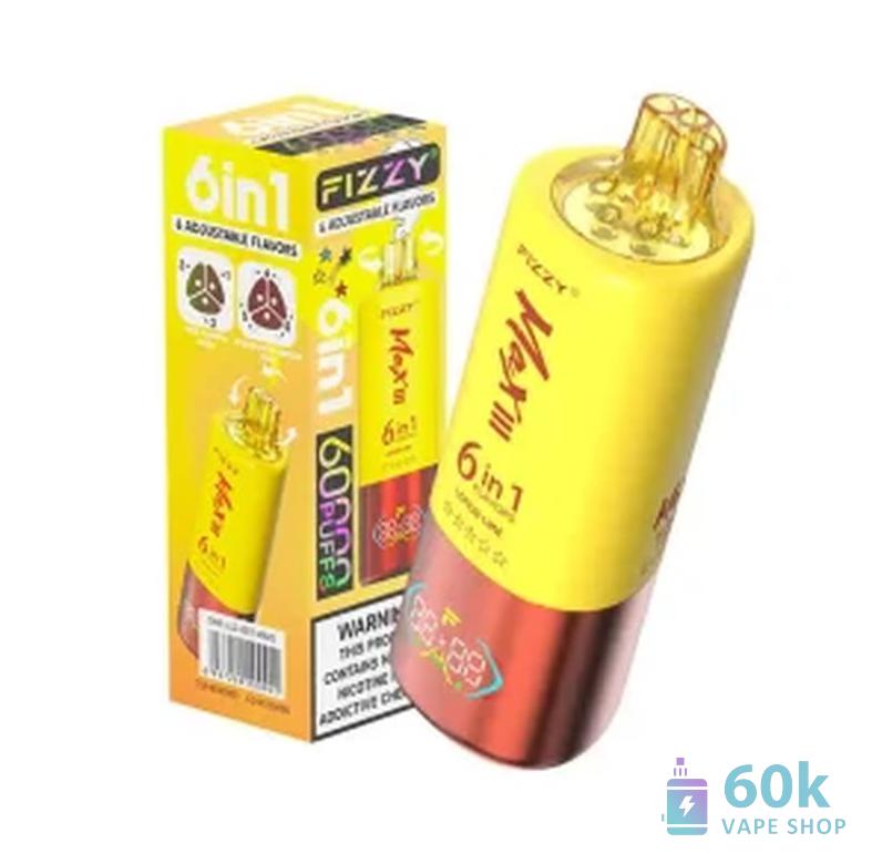Fizzy 60000 Puffs 6-in-1 Disposable Vape Kit: 60ml, Mesh Coil, Type-C - Image 2