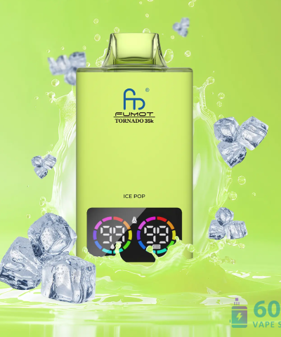 Fumot Tornado 35000 Puffs ühekordselt kasutatav Vape 39 maitsega ja LED-ekraaniga