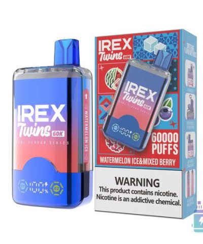 IREX Twins 60K Dual-Tank ühekordselt kasutatav Vape - 40,000 Puffs, 5% Nikotiin