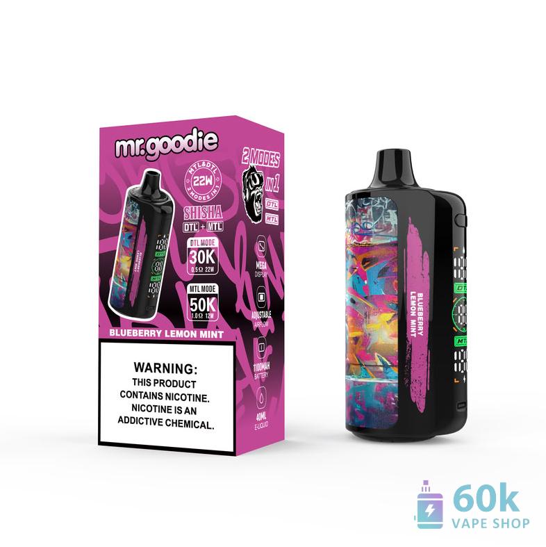 Mr. Goodie SHISHA Dual-Mode Disposable Vape - 50K Puffs, Adjustable Airflow - зображення 5