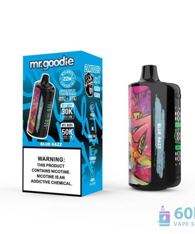 Mr. Goodie SHISHA Dual-Mode ühekordselt kasutatav Vape - 50K Puffs, reguleeritav õhuvooluhulk