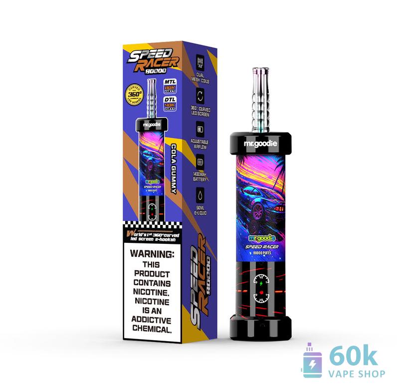 Mr.Goodie Speed Racer Dual Mode Disposable Vape - 80K Puffs, 50ml E-liquid - Kép 3