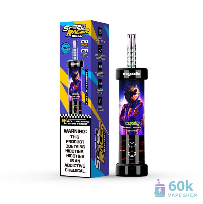 Mr.Goodie Speed Racer Dual Mode Disposable Vape - 80K Puffs, 50ml E-liquid - Kép 2