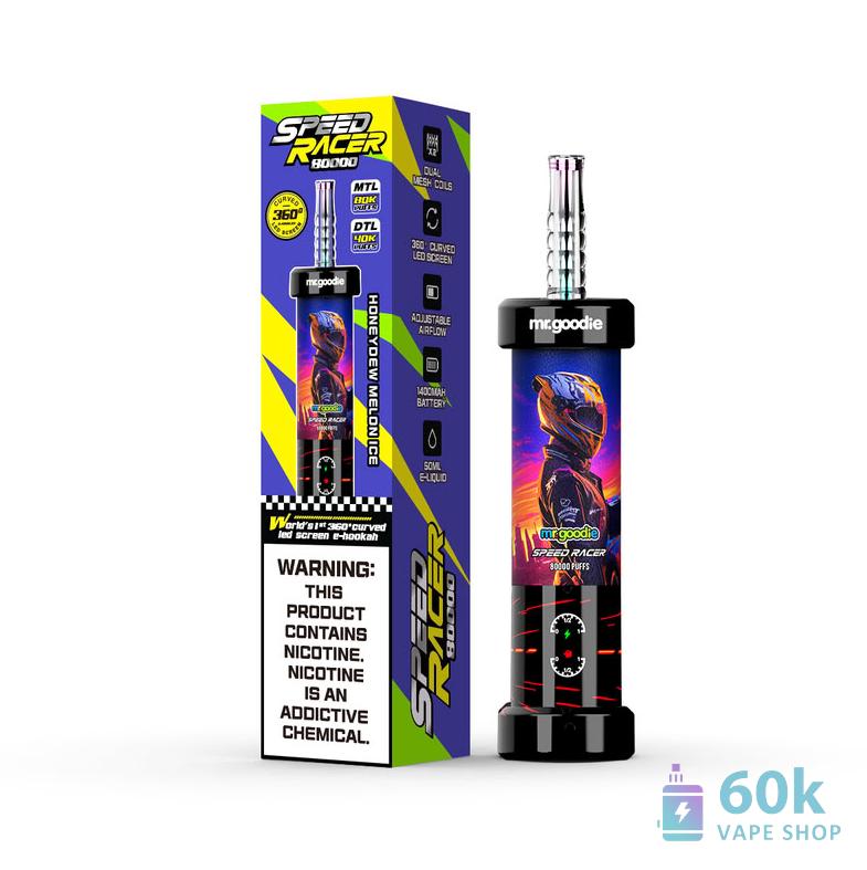 Mr.Goodie Speed Racer Dual Mode Disposable Vape - 80K Puffs, 50ml E-liquid - Kép 4