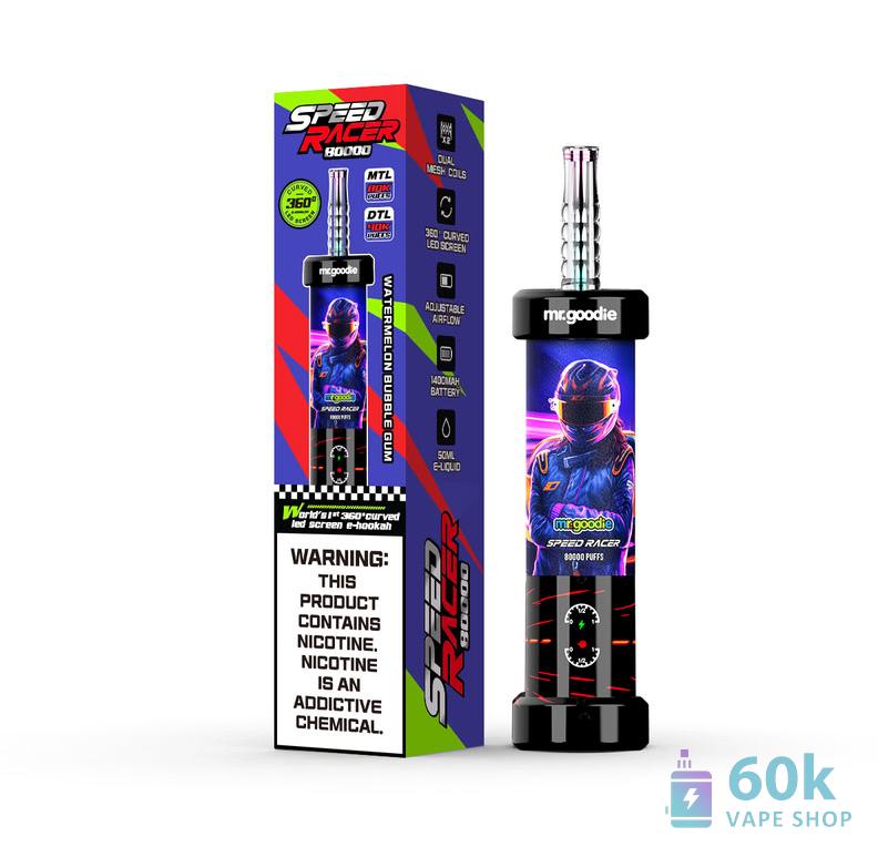Mr.Goodie Speed Racer Dual Mode Disposable Vape - 80K Puffs, 50ml E-liquid - Kép 5