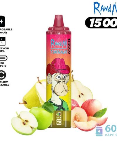 RandM Tornado 15000 ühekordselt kasutatav Vape - 15K Puffs, laetav, LED ekraaniga