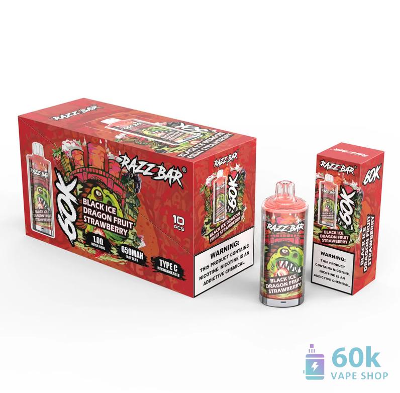 Razz Bar 60000 Disposable Vape - 60K Puffs, 16 Flavors, 2-5% Nicotine - Pilt 5