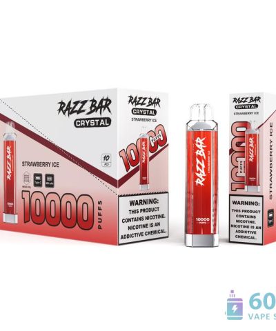 Razz Bar Crystal 10,000 Puffs Disposable Vape - Salt Nicotine 0%/2%, Rechargeable alternatiivne vaade