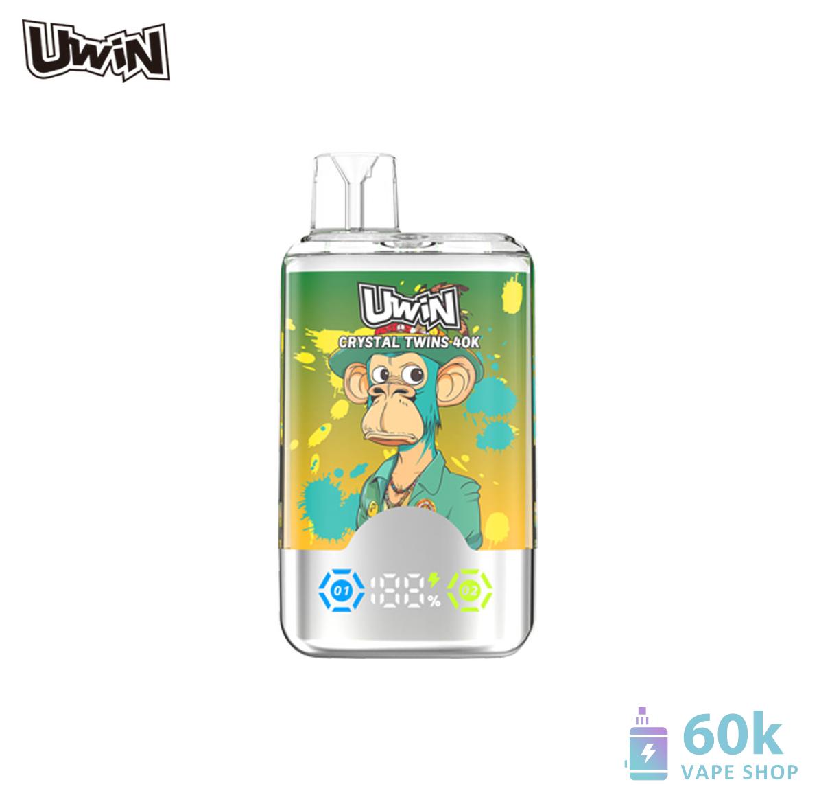 Uwin Crystal Twins 40000 Disposable Vape - 40K Puffs, 10 Flavor Pairs - Imagem 3