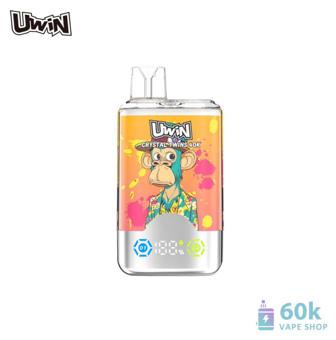 Uwin Crystal Twins 40000 Disposable Vape - 40K Puffs, 10 Flavor Pairs - Imagem 2