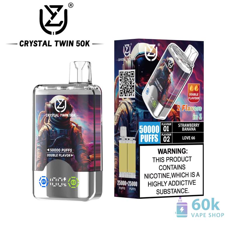 UZY Crystal Twin 50000 Disposable Vape - Dual Flavor, 50,000 Puffs - Imagem 3