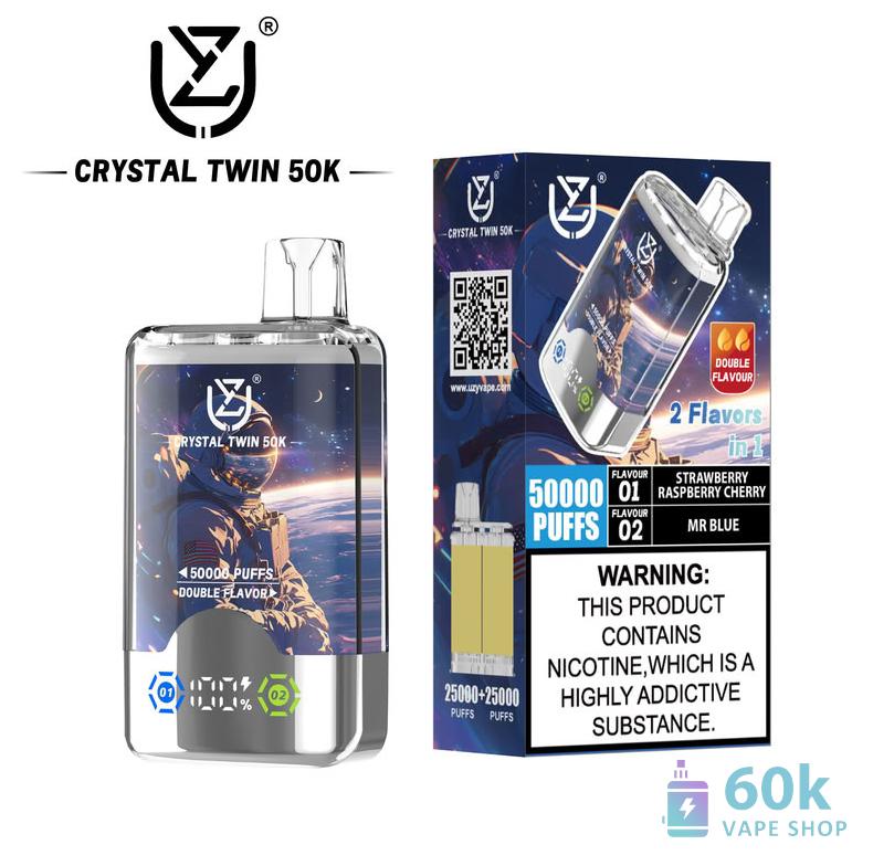UZY Crystal Twin 50000 Disposable Vape - Dual Flavor, 50,000 Puffs - Imagem 2