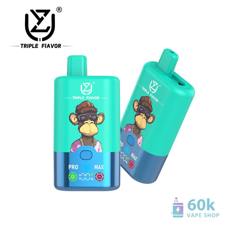 Uzy Tpriple Flavors 60000 Vape za enkratno uporabo - 60K Puffs, Triple Chambers