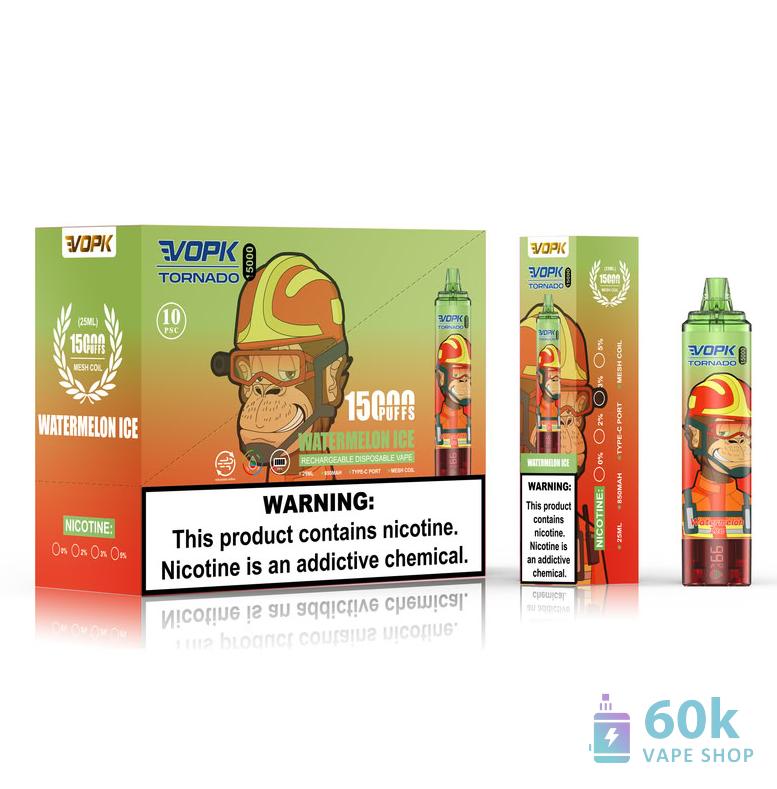 VOPK TORNADO 15000 Disposable Vape - 15K Puffs, Mesh Coil, Type-C - Image 3