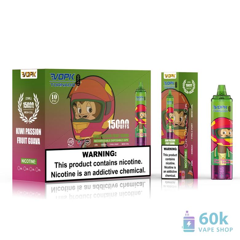 VOPK TORNADO 15000 Disposable Vape - 15K Puffs, Mesh Coil, Type-C - Image 2