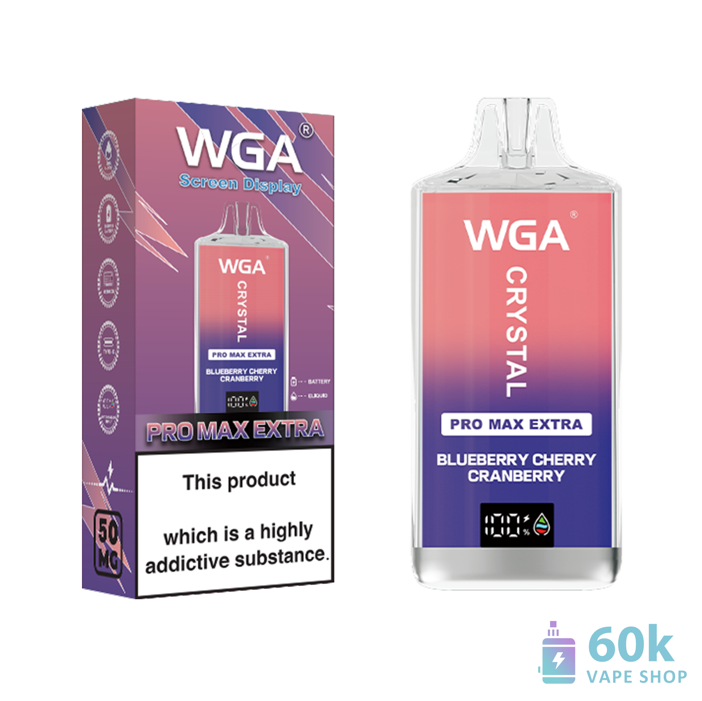 Wga Crystal Pro Max Extra 15000 Rechargeable Disposable Vape - High Puff Count - Image 6