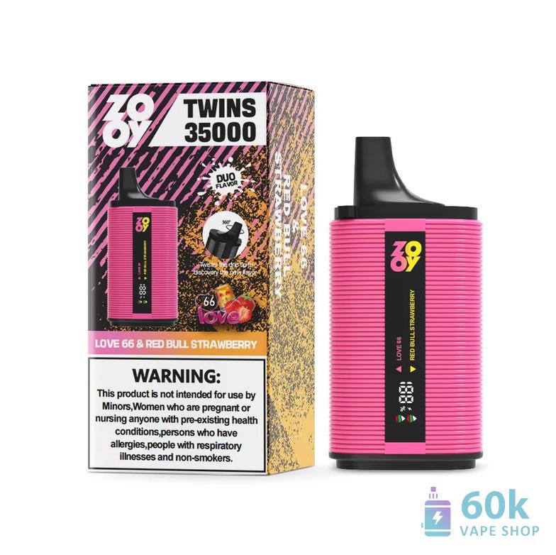 Zooy Twins 35000 Disposable Vape - Dual Flavor, 35K Puffs, Rechargeable - Pilt 2